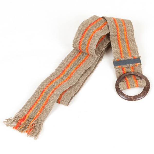 Gürtel aus Peru - orange beige gestreift