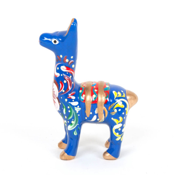 Lama aus Keramik, blau