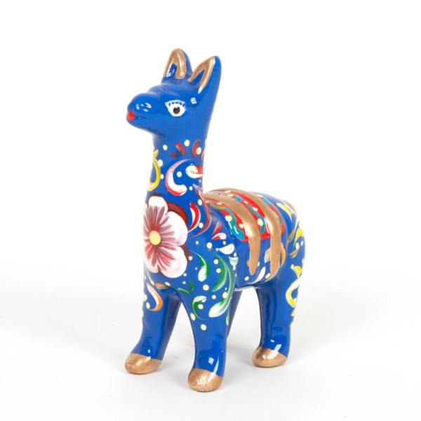 Lama aus Keramik, blau