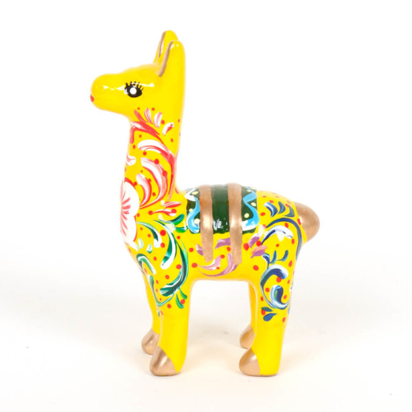 Lama aus Keramik, gelb