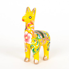 Lama aus Keramik, gelb