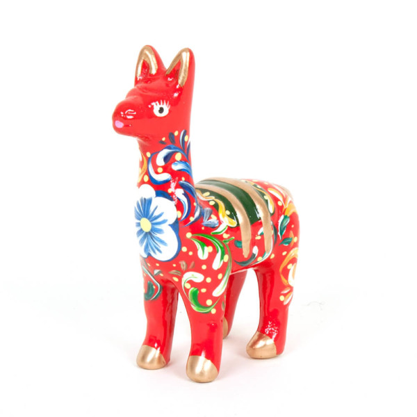 Lama aus Keramik, rot