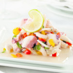 Ceviche auf eine Teller